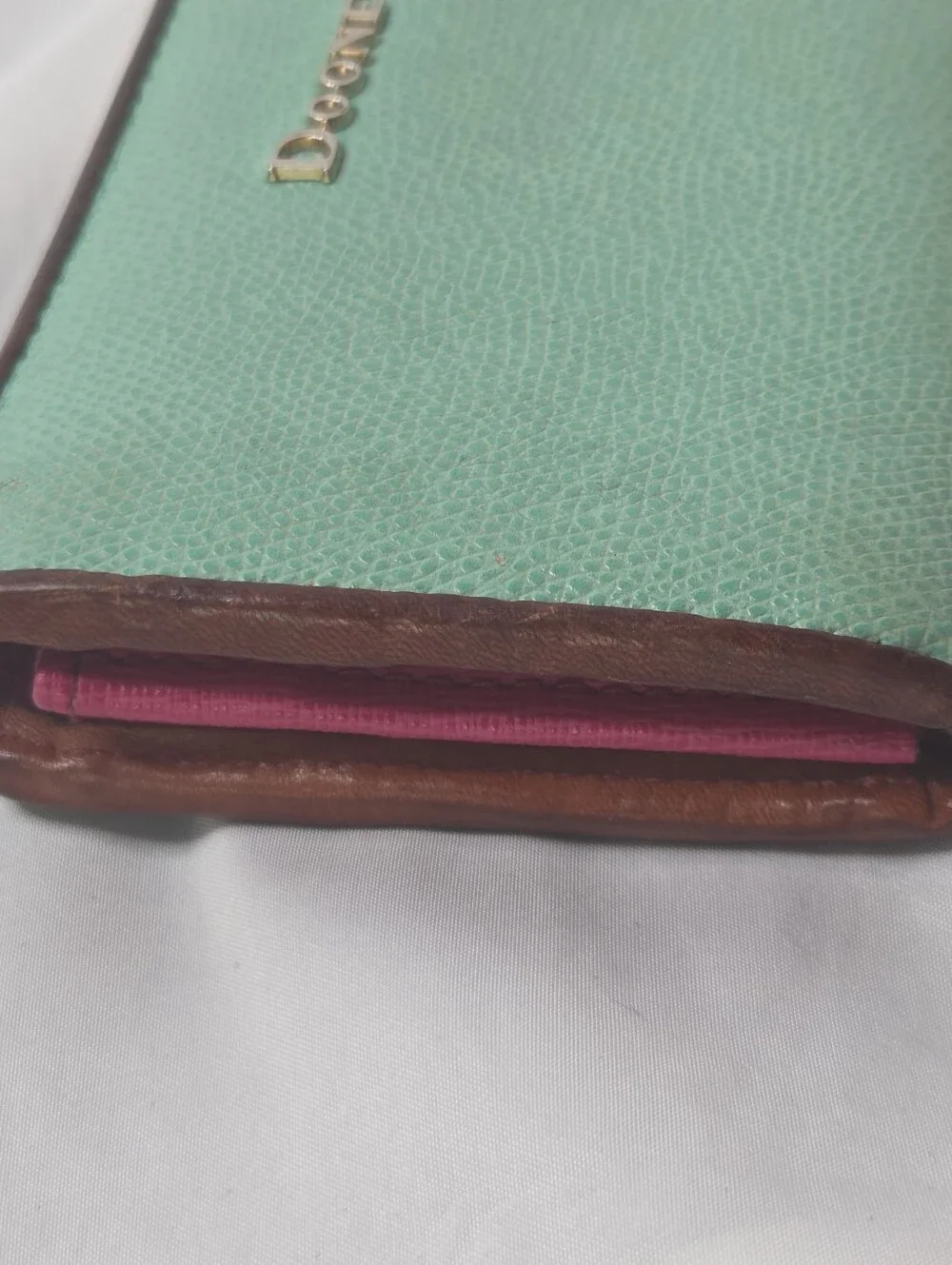 Dooney & Bourke Mint Green Zip-Around Leather Wallet